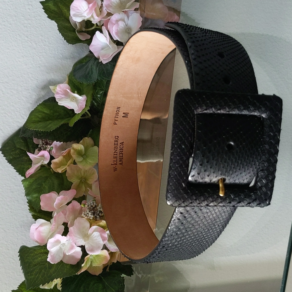 w.kleinber wide Python belt, cover buckle